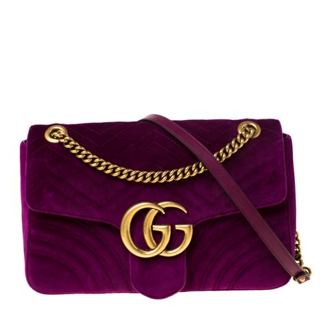 gucci purple velvet purse